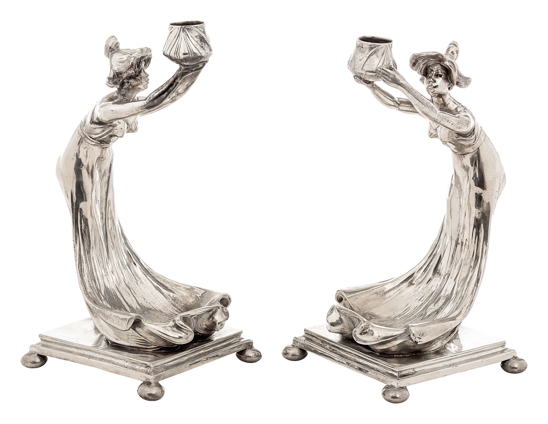 Pair of figural candleholders - Image 2 of 2
