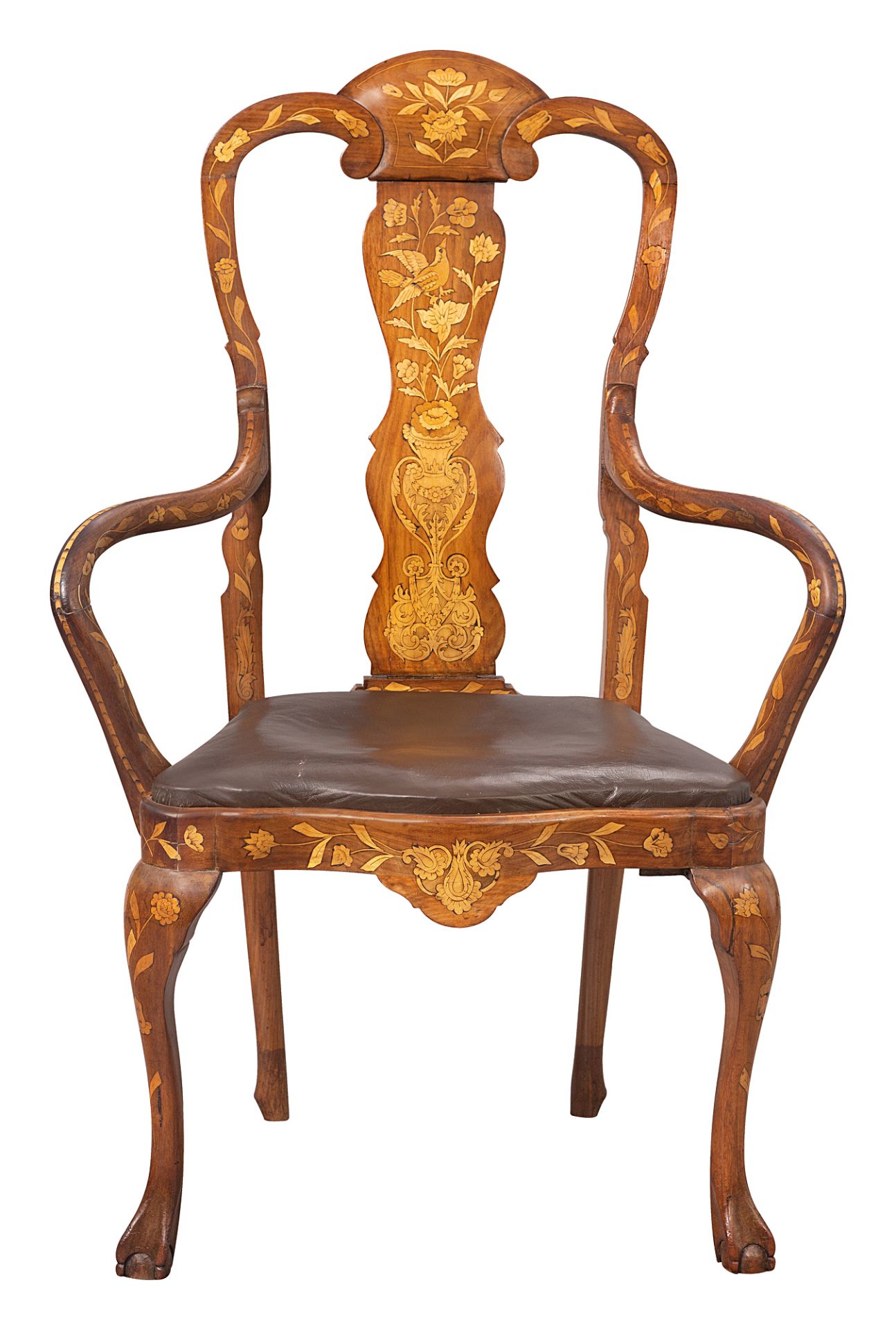 Dutch armchair with flower intarsia