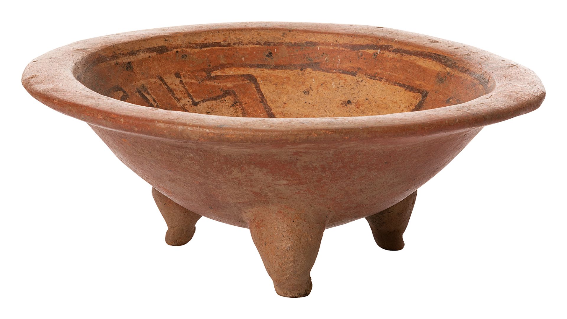 Tripod bowl with geometric pattern