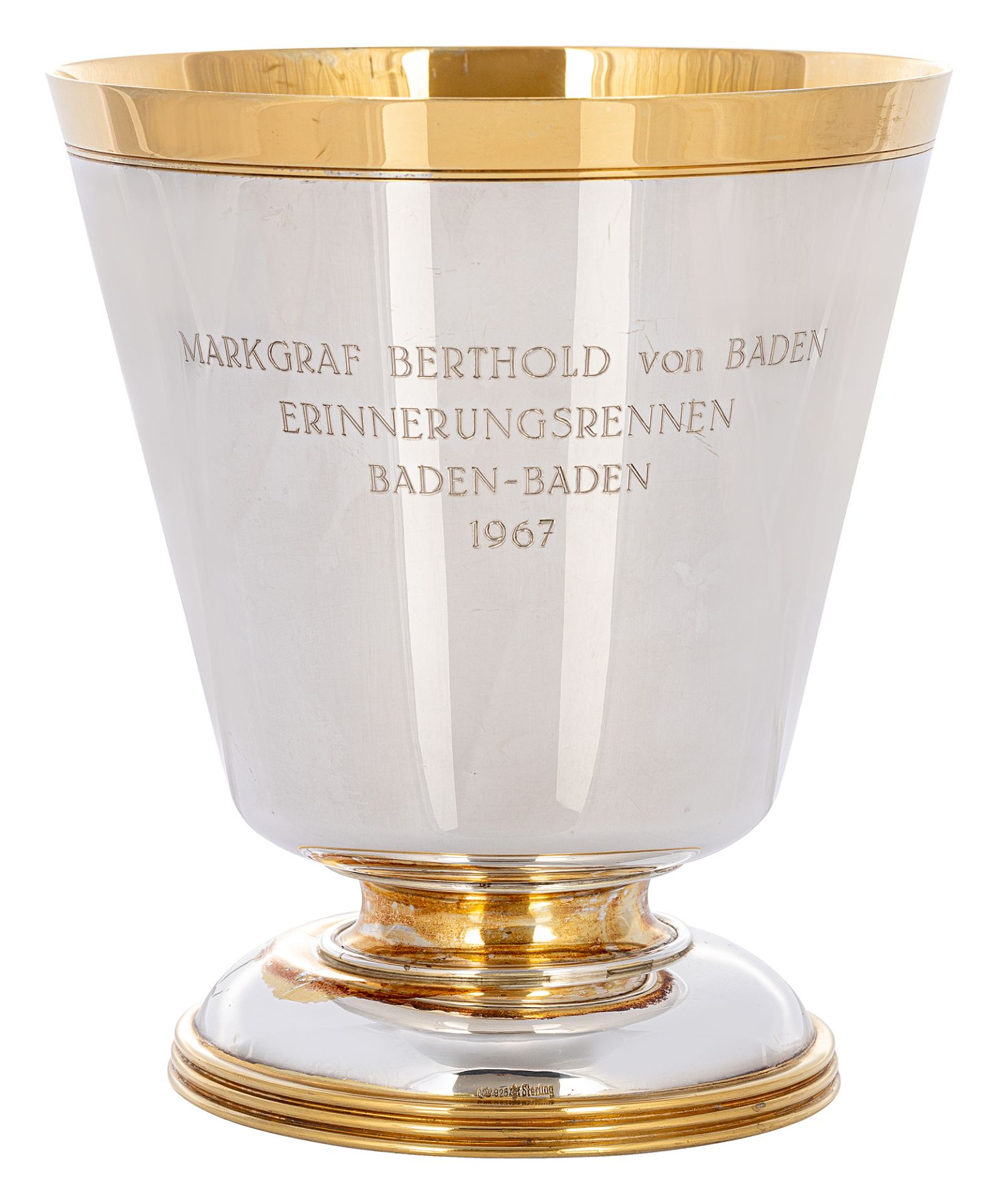 Margravial horse racing cup from Baden-Baden - Image 2 of 3