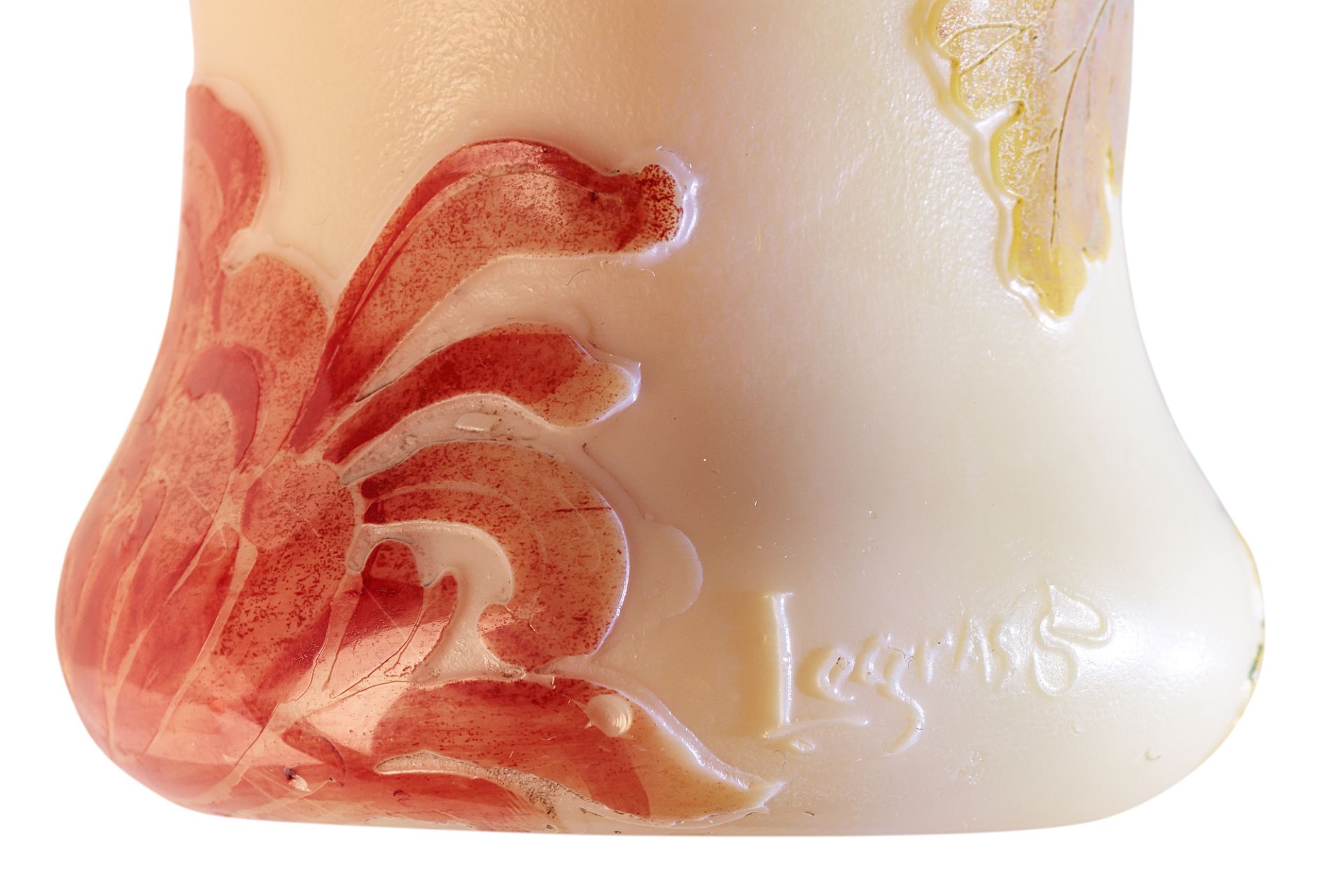 Small Legras vase with chrysanthemum decor - Image 3 of 3