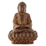 Buddha Shakyamuni mit durchbrochen gearbeitetem Lotosthron