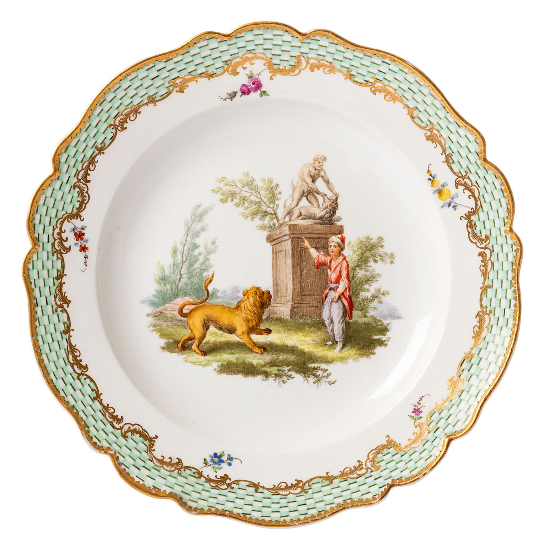 Marcolini plate with mythological motif «L'Homme et le Lion»
