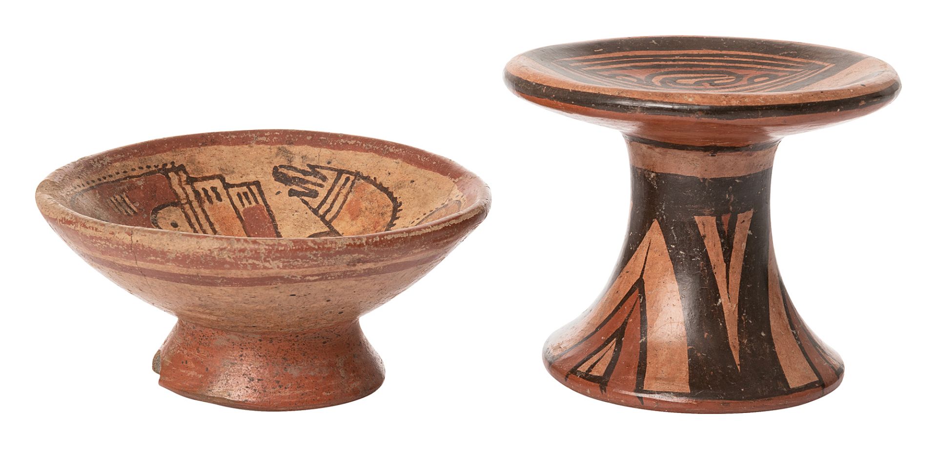 Two Gran Coclé pedestal bowls