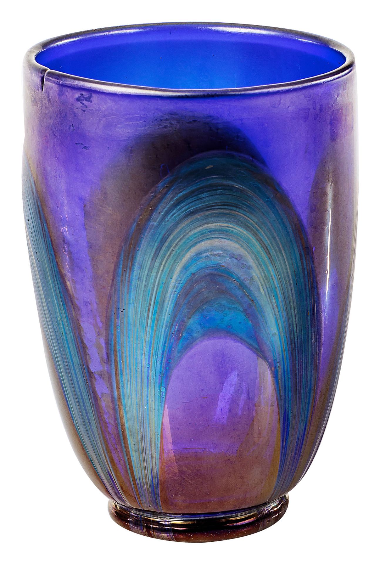 Ovoid vase with iridescent decor