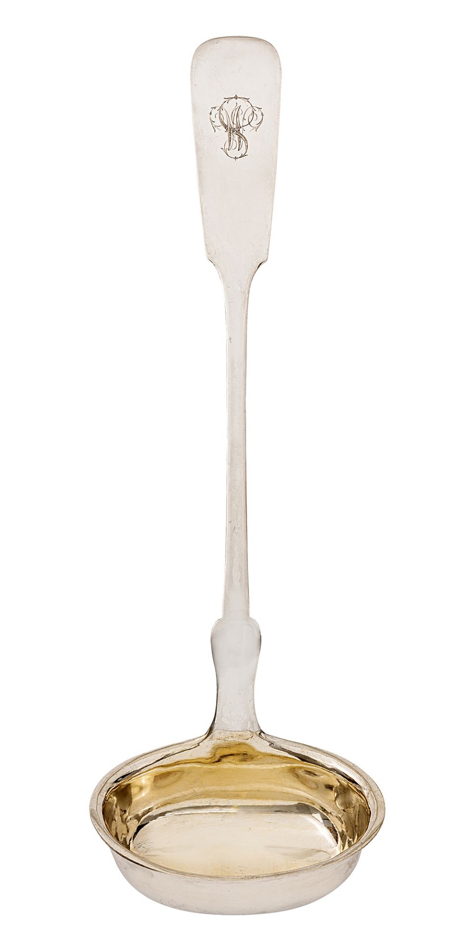 Soup ladle with ligated monogram