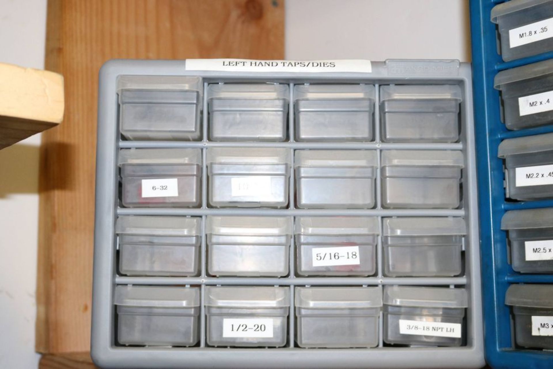 Tool Organizer with Metric Taps and Dies and Left Hand Taps and Dies - Image 2 of 12