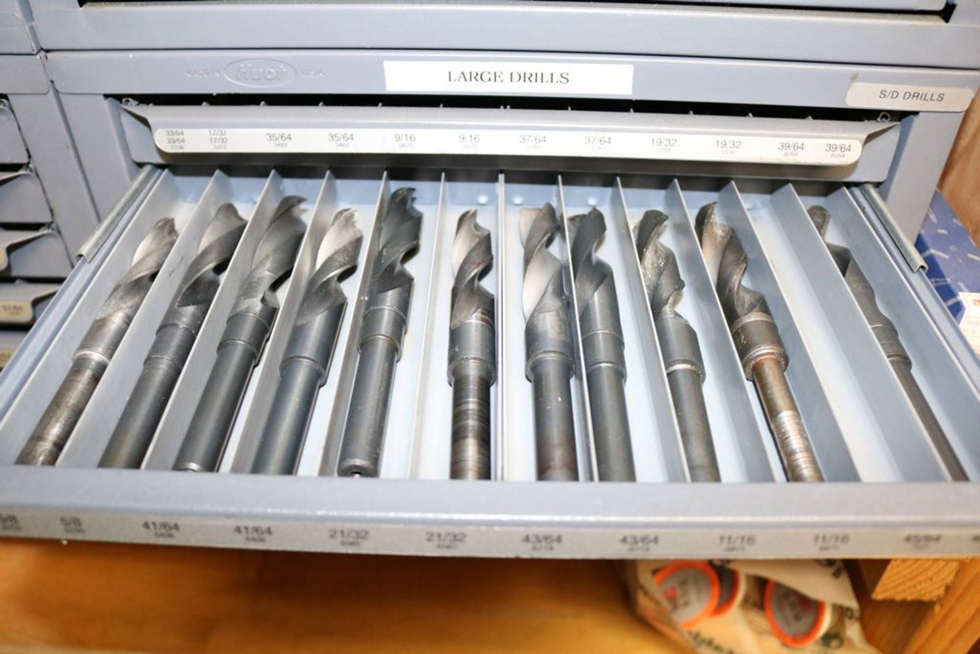 (4) Huot Organizers with Large Drills and HSS End Mills - Image 13 of 16