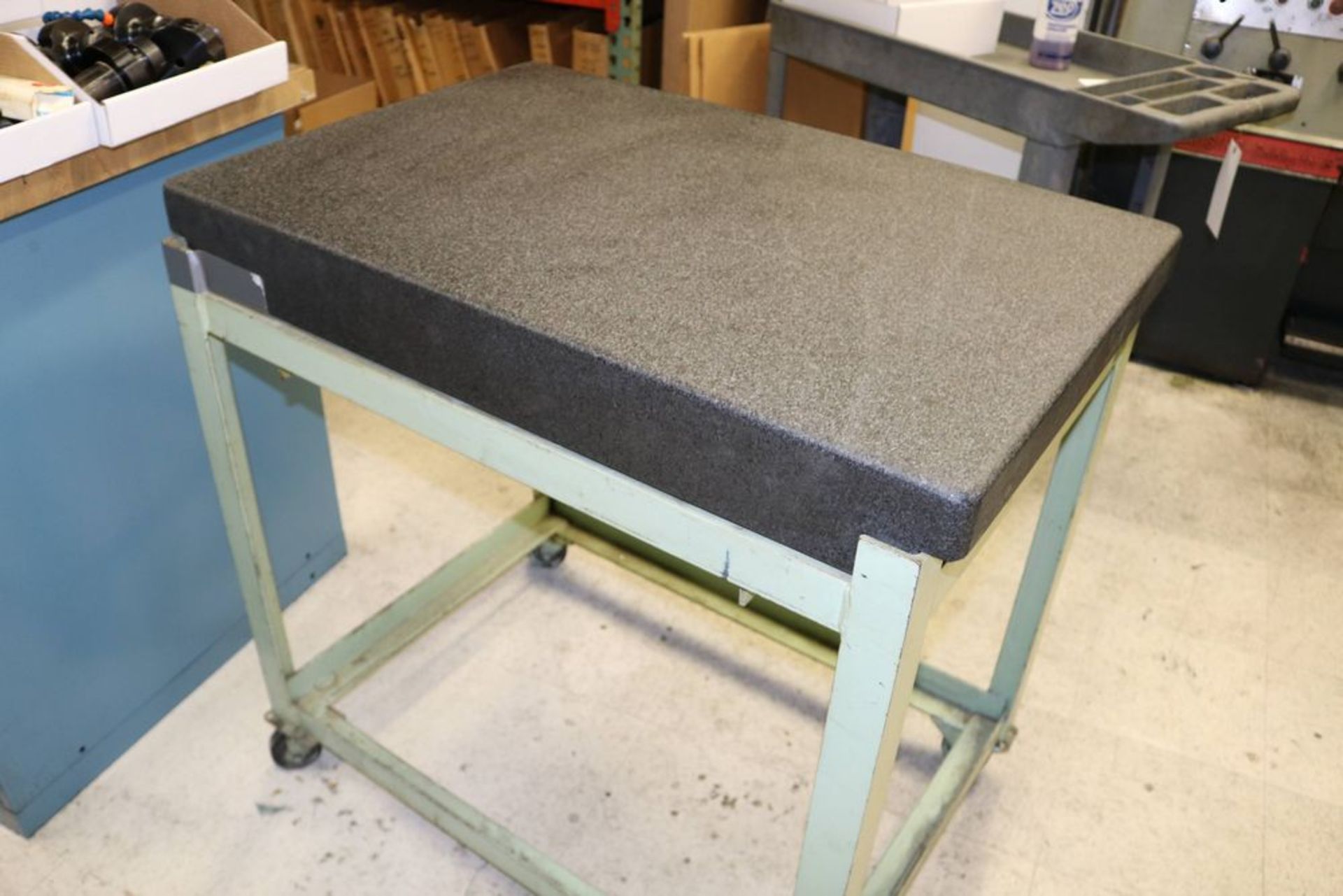 Standridge Black Granite Surface Inspection Plate with Stand 24" x 36" x 4" - Image 2 of 4
