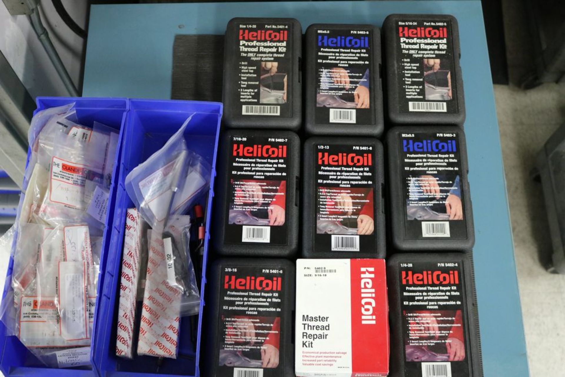 Helicoil Lot with Various Size Helicoils, Helicoil Taps and Helicoil Tools