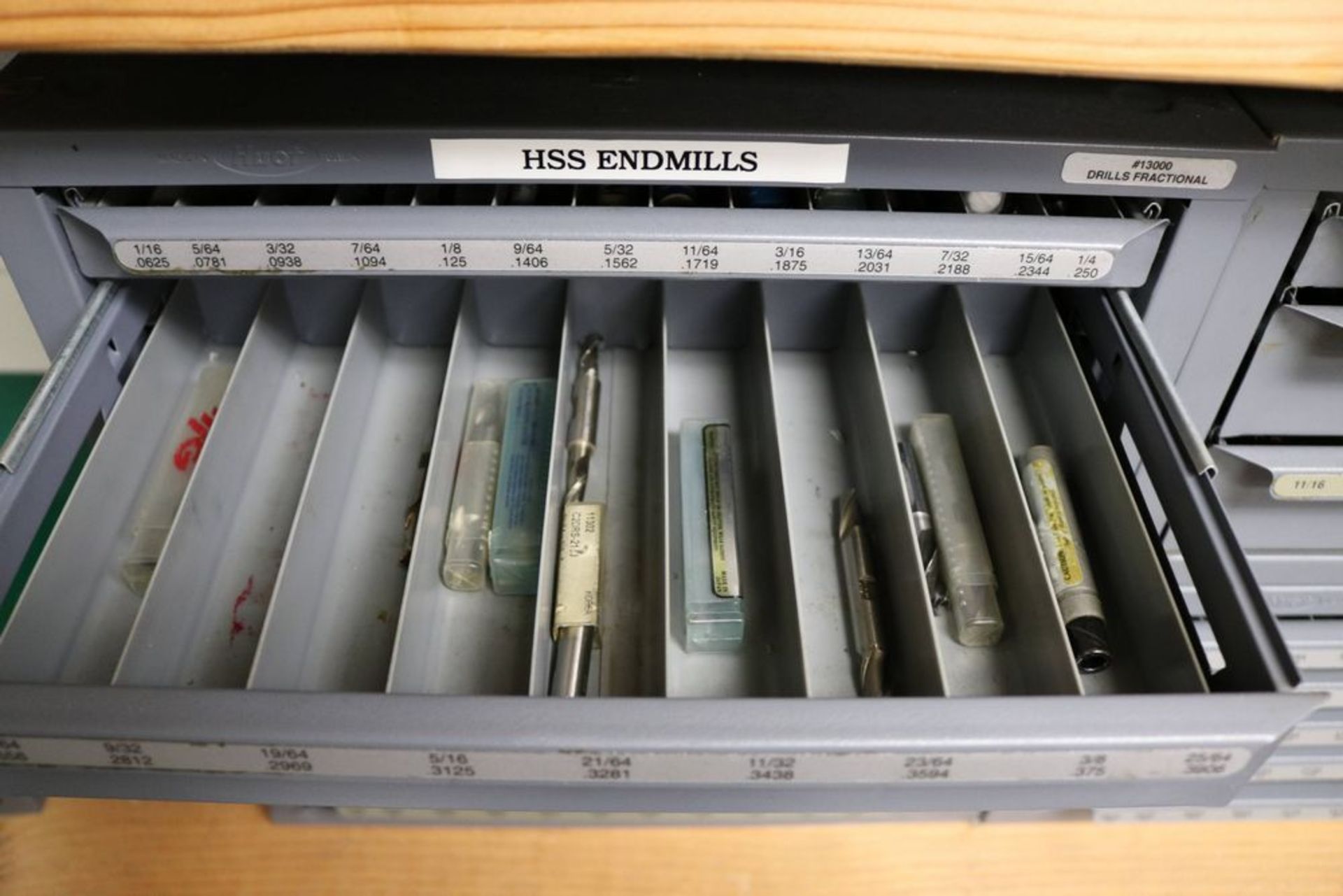 (4) Huot Organizers with Large Drills and HSS End Mills - Image 7 of 16