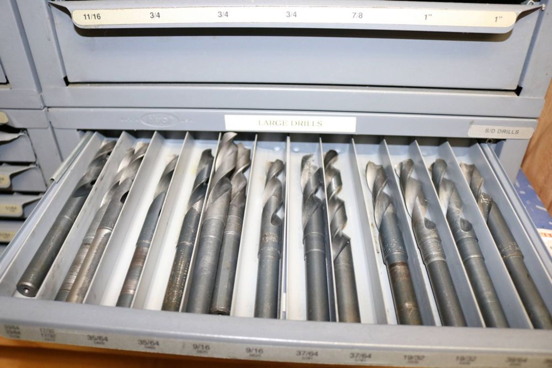 (4) Huot Organizers with Large Drills and HSS End Mills - Image 12 of 16