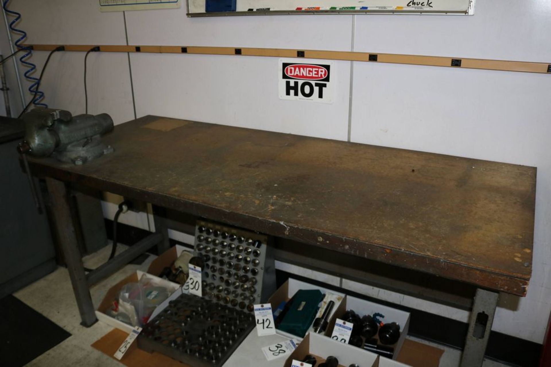Heavy Duty Shop Table with Taskmaster #5 Table Vise, 6' x 30" x 34" ( Table and Vise Only) - Image 2 of 5