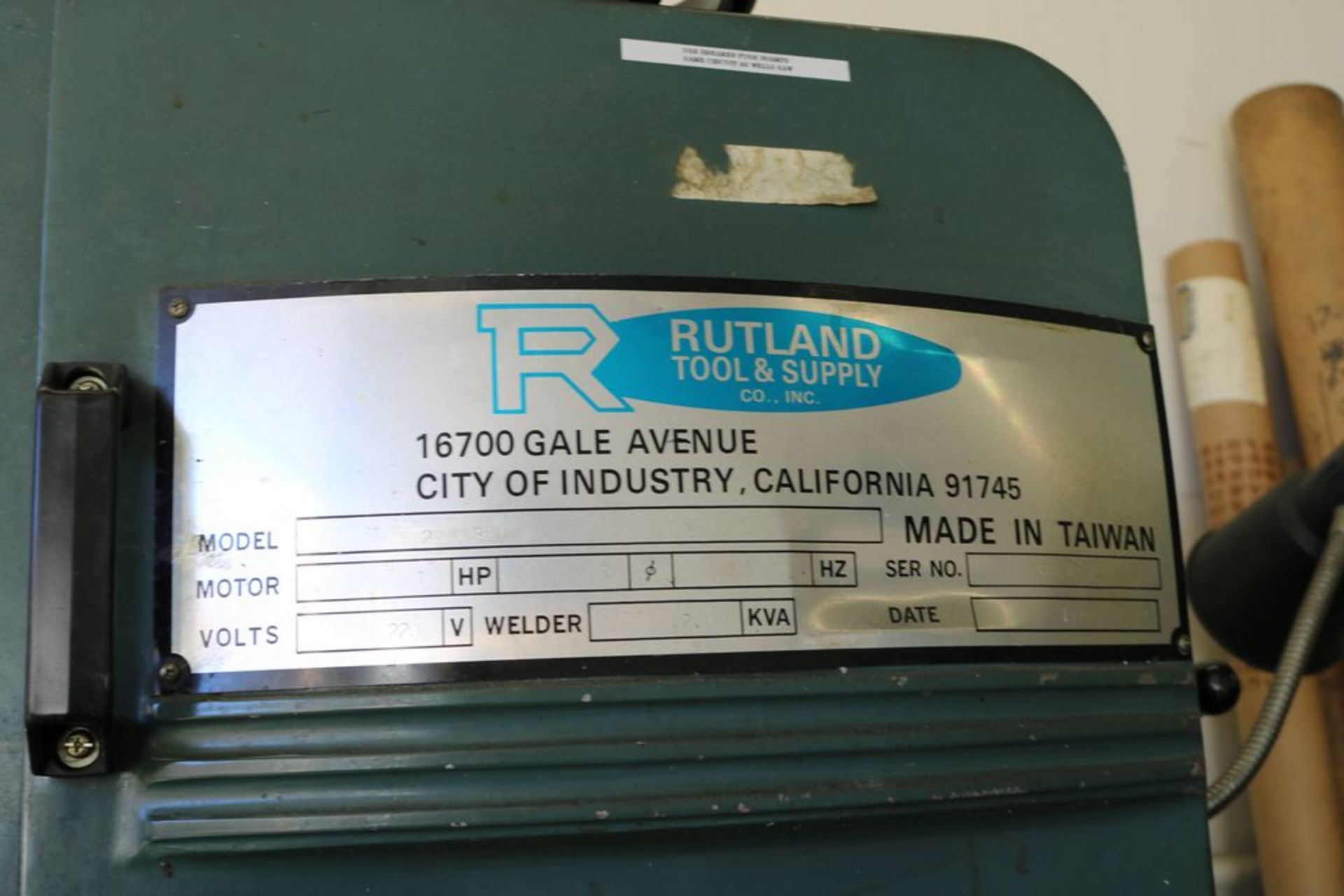 1996 Rutland 26680360 - Vertical Band Saw - Image 3 of 8