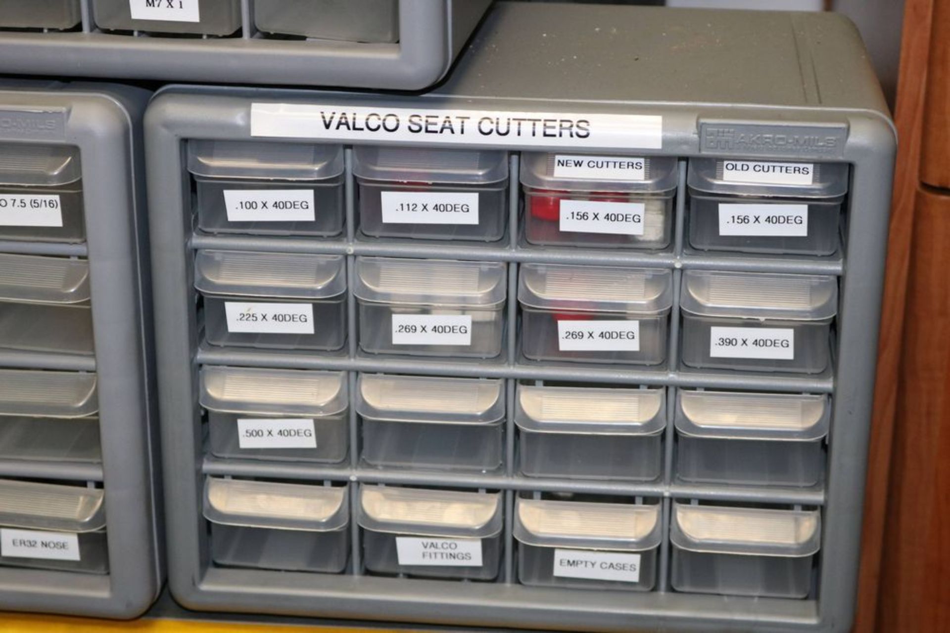 Tool Organizers with Valco Seat Cutters, Oversized Thread Mills and Inserts, Taps, Rego-fix - Image 5 of 9