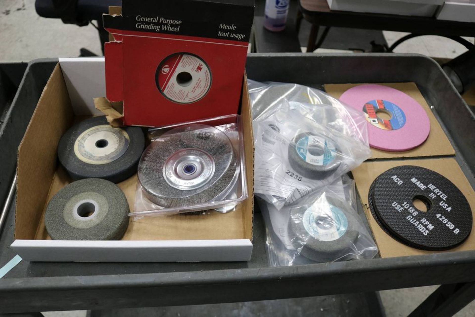 Box of Various Size Grinding Wheels and Cut off Wheels