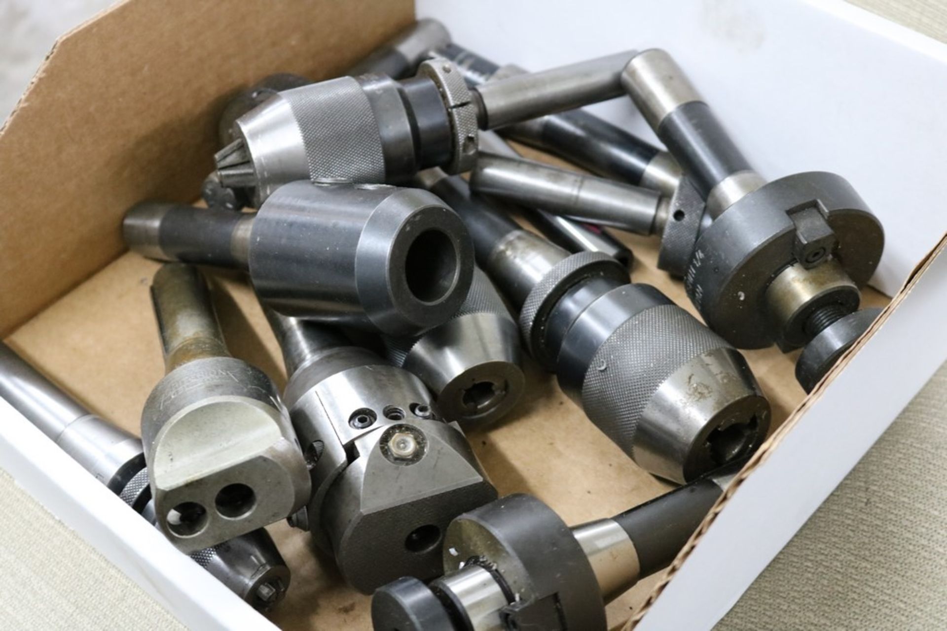 Box of Various R8 Tooling, Criterion DBL 202, Jacob Chuck, Side Lock and Face Mill Tooling - Image 4 of 4