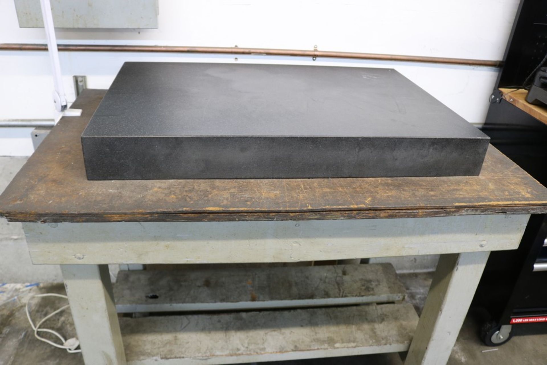 Black Granite Surface Plate and Wood Shop Table 24" x 36" x 4" - Image 4 of 5