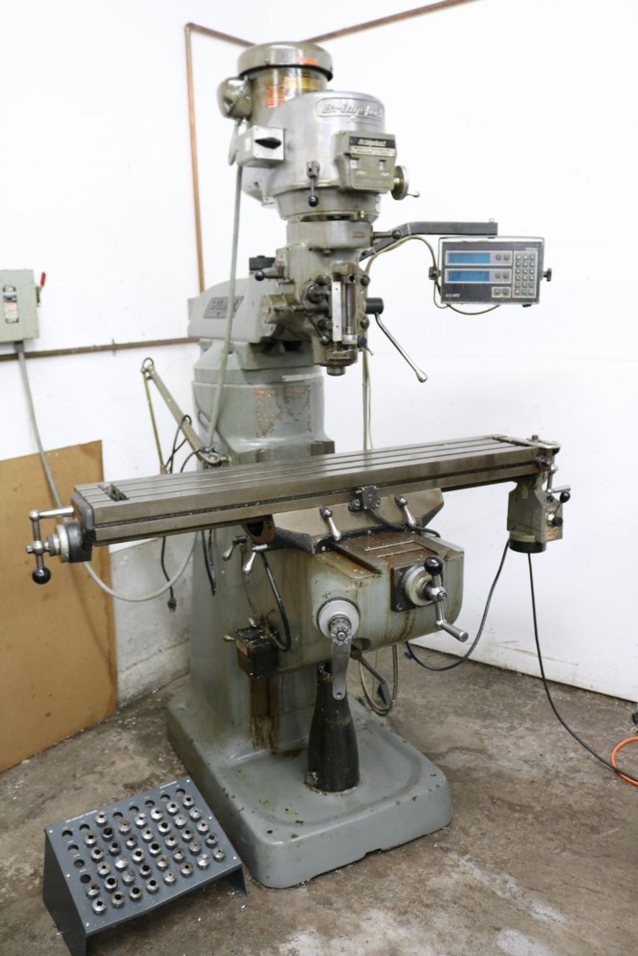 Bridgeport Knee Mill 2 HP with X Axis Servo and Acu-Rite Mill Mate DRO, 19" x 48" Table, Includes R8