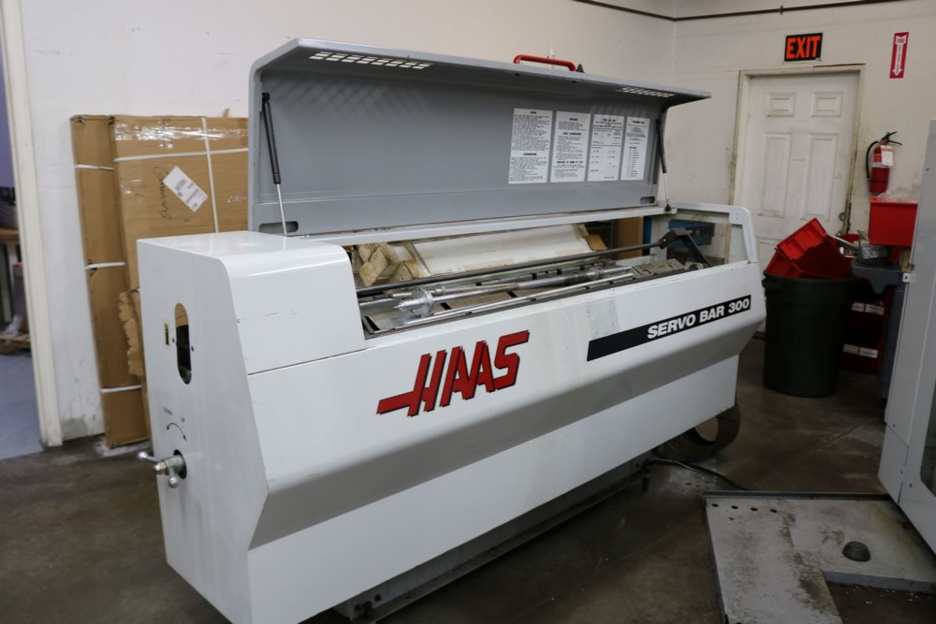 2001 Haas Servo 300 Bar Feeder with Large Lot of Spindle Liners