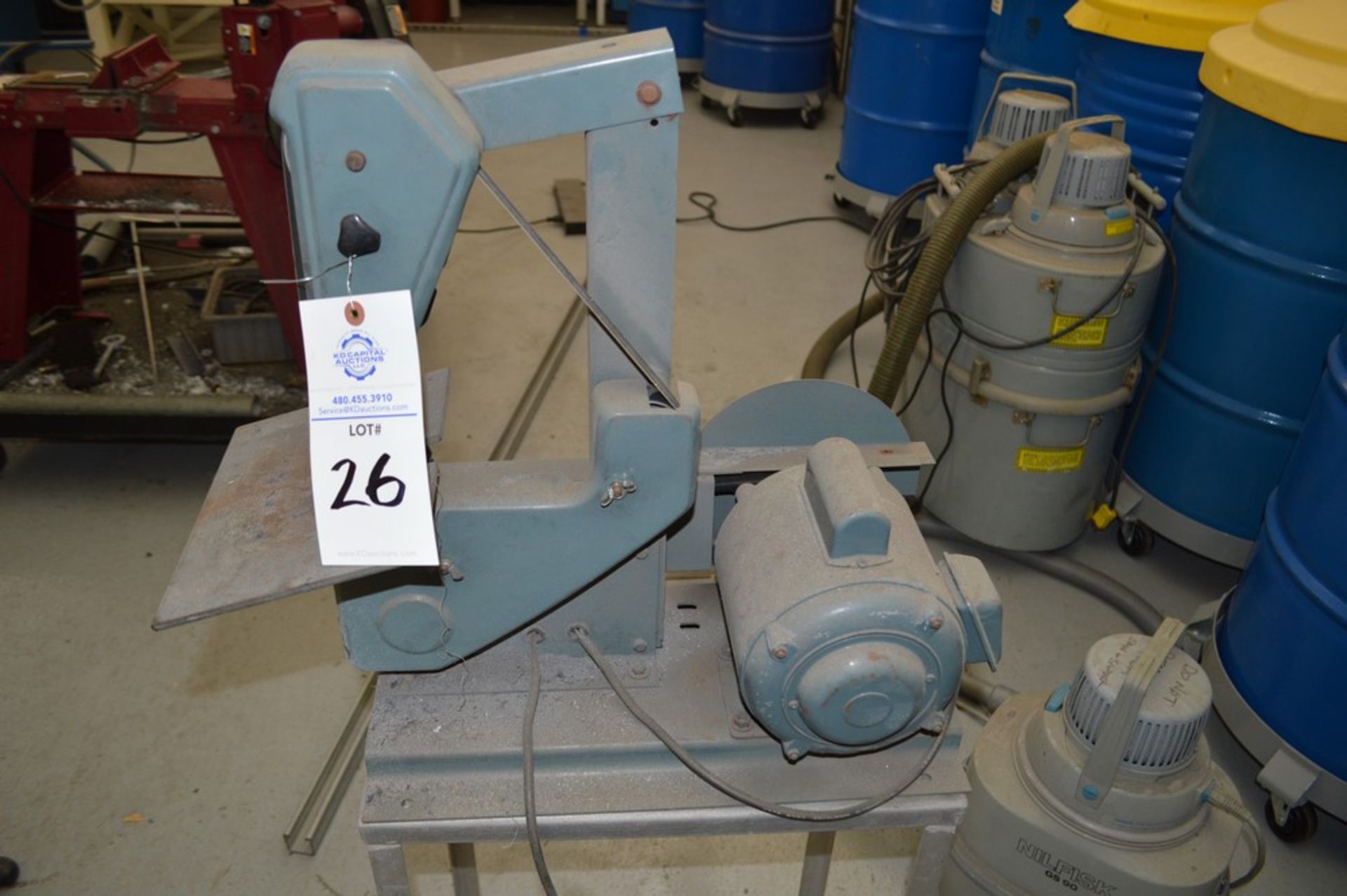 1" x 8" Belt and Disc Sander on small metal rolling stand - Image 3 of 5