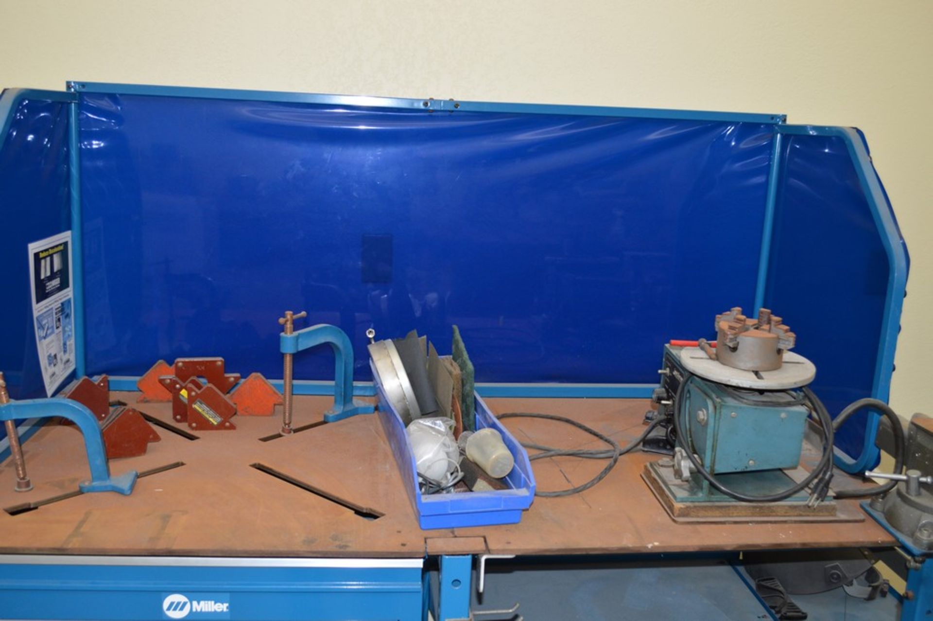 Miller Welding Table, 3 Drawers, Jetline System not included in sale, Magnetic Hold Downs, Manual 5" - Image 5 of 6