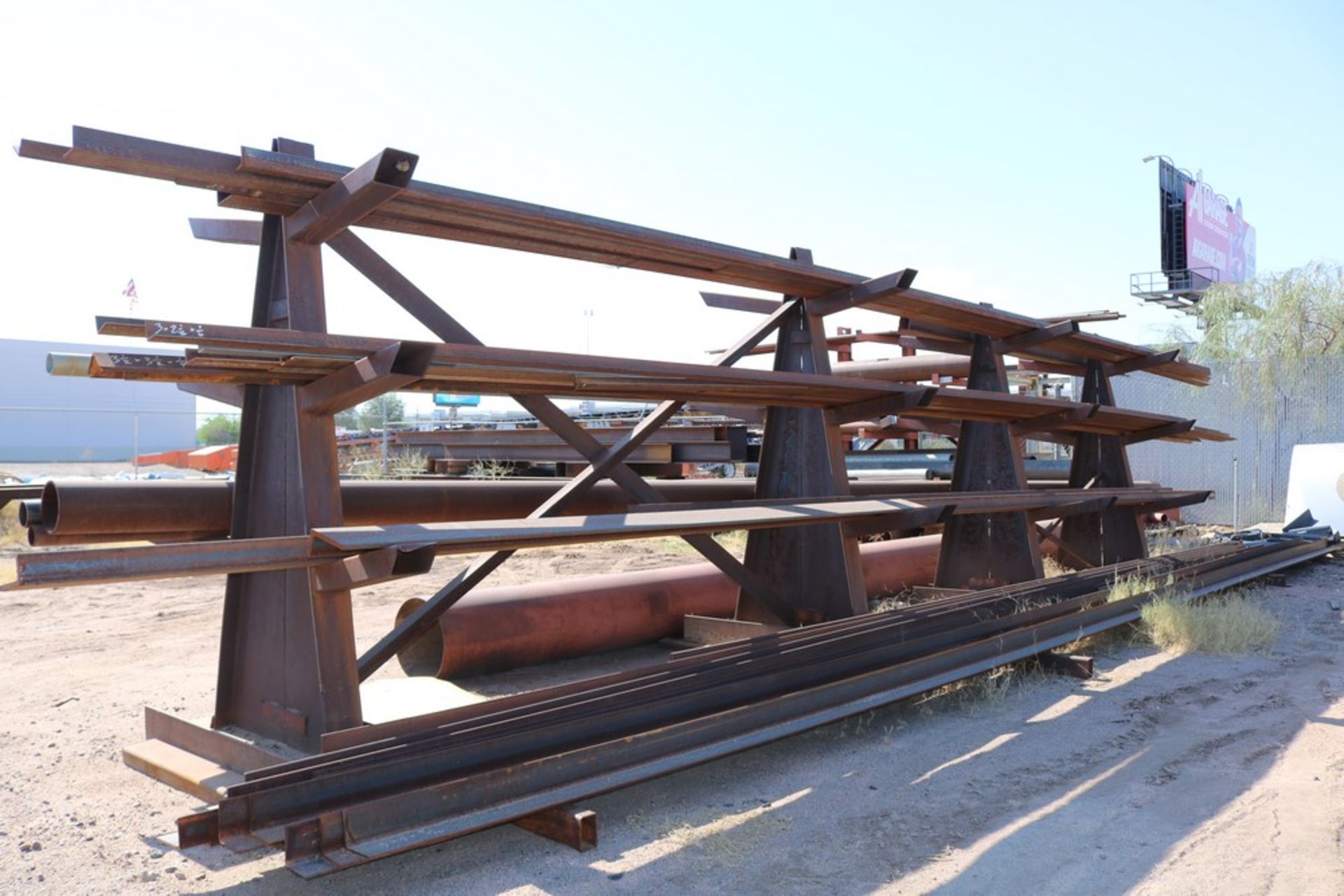 4 tier large material rack, tubing and angle iron included, 30' long - Image 2 of 8