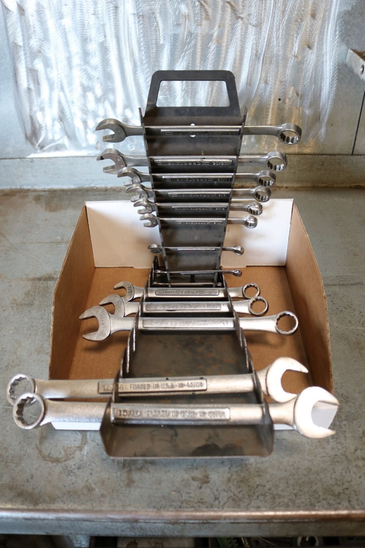 lot of various size socket wrenches