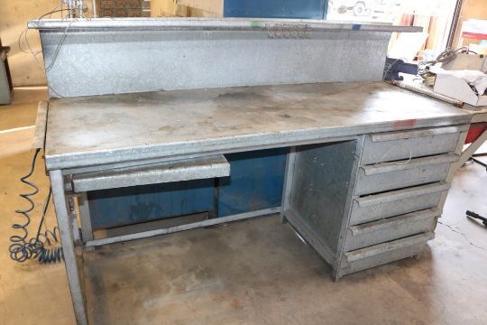 2 Tier/5 Drawer Heavy Tudy Metal Work Table 73" x 36" x 30" - Image 1 of 2