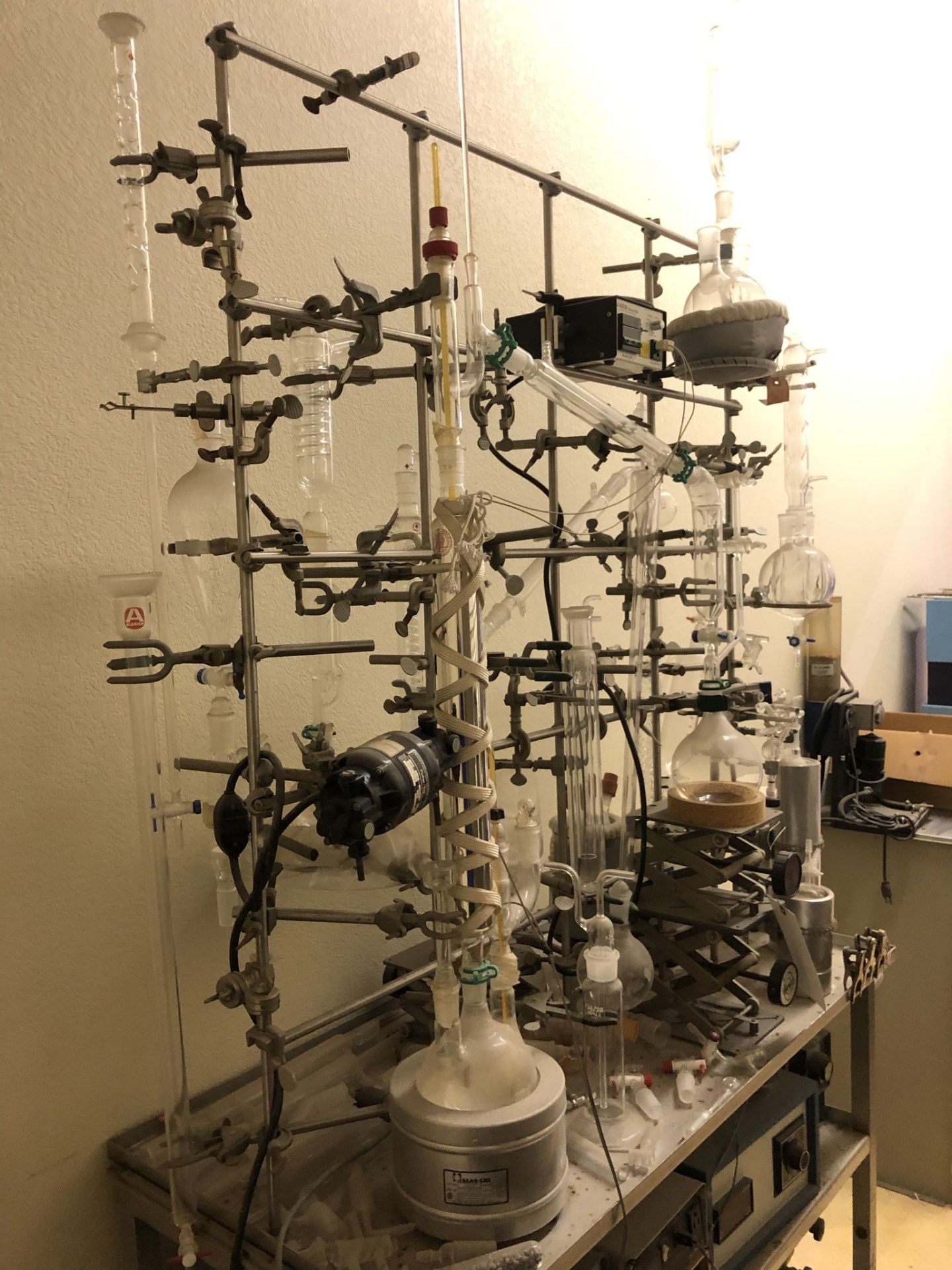 Refrac Systems Custom Chemical Process Rack with 24/40 ground glass systems (too many to fully - Image 13 of 22