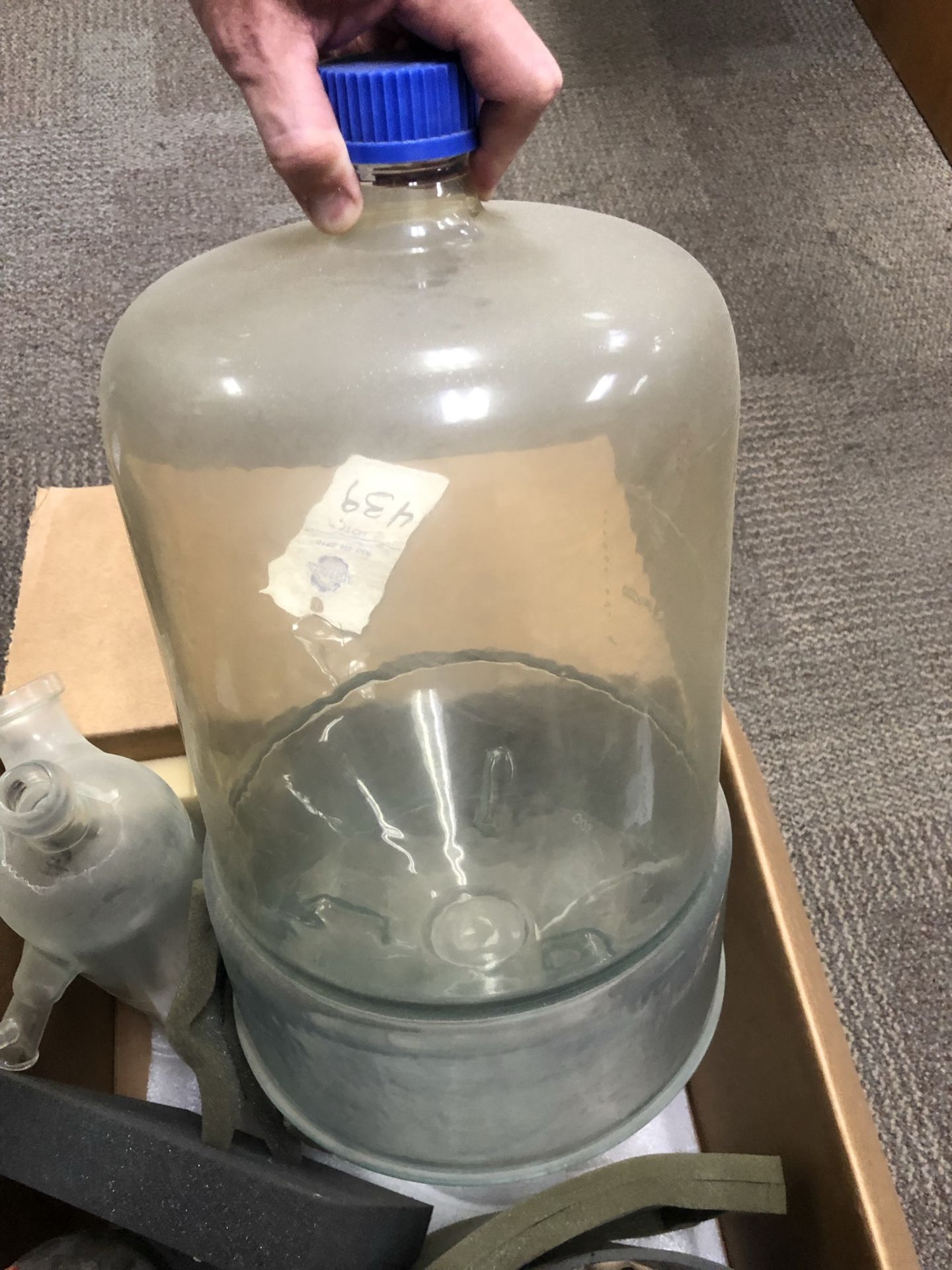 Lot of Misc. Large Glassware Items Including Large Glass Carbouy and 3 Vertical Rotovap Condenser - Image 16 of 16