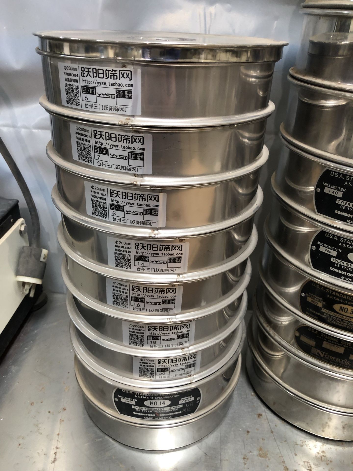 FMC/Syntron RoTap Style Test Sieve Shaker with a large lot of ASTM E-11 Test Sieves. Includes - Image 10 of 10