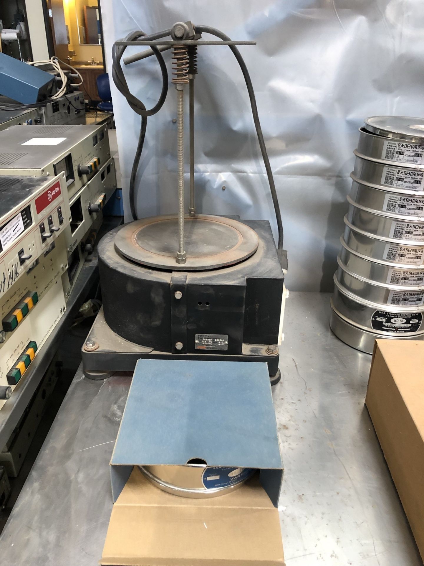FMC/Syntron RoTap Style Test Sieve Shaker with a large lot of ASTM E-11 Test Sieves. Includes - Image 2 of 10
