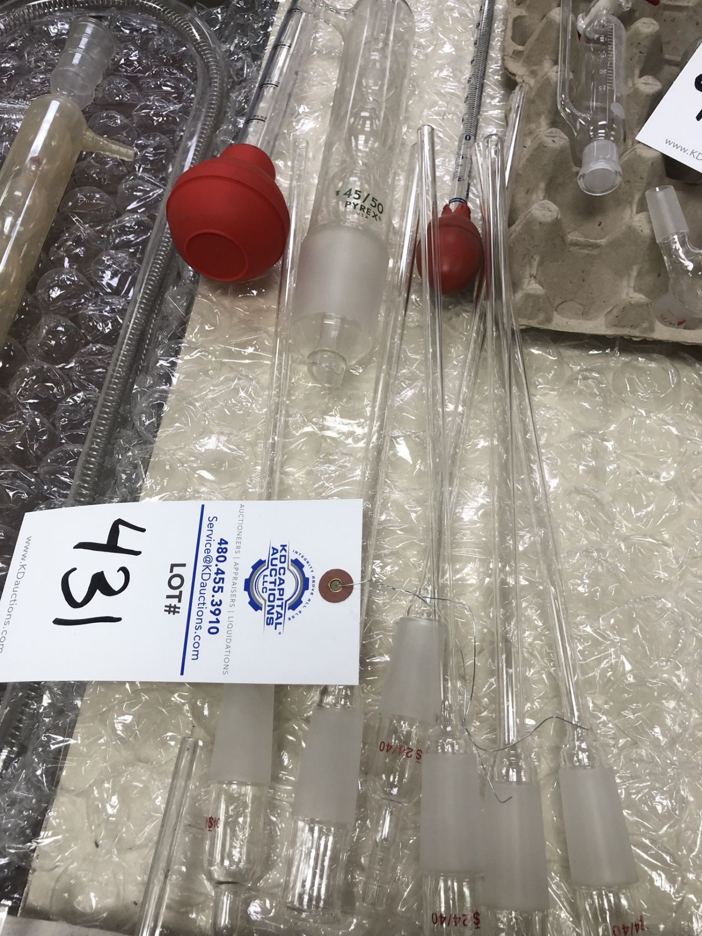 Lot of Misc. Glassware 24/40 Thermal Wells and Gas Sparges - Image 5 of 5