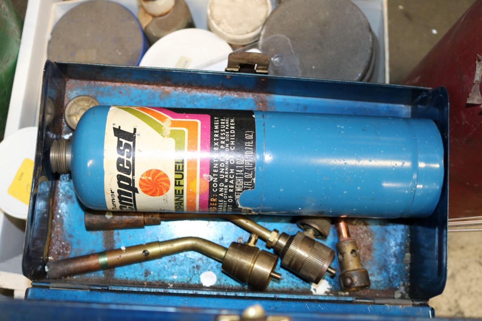 Heavy Duty Soder Unit with Compounds, Consumables, Acetylene and Oxygen Canister with Gages - Image 5 of 6