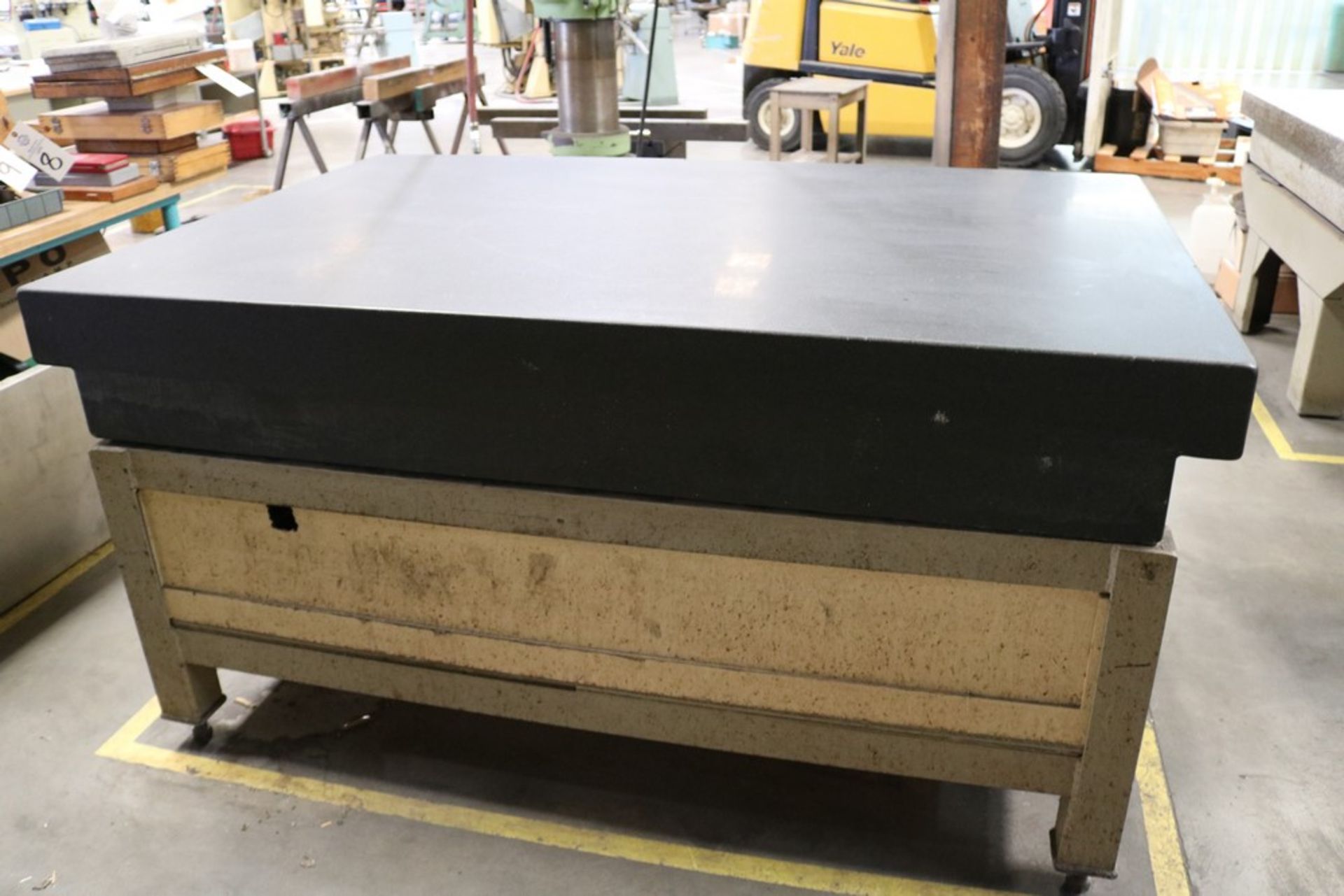 Black Granite Surface Inspection Table 4' x 6' x 10", Table Grade A, Next Inspection Required 5-5-