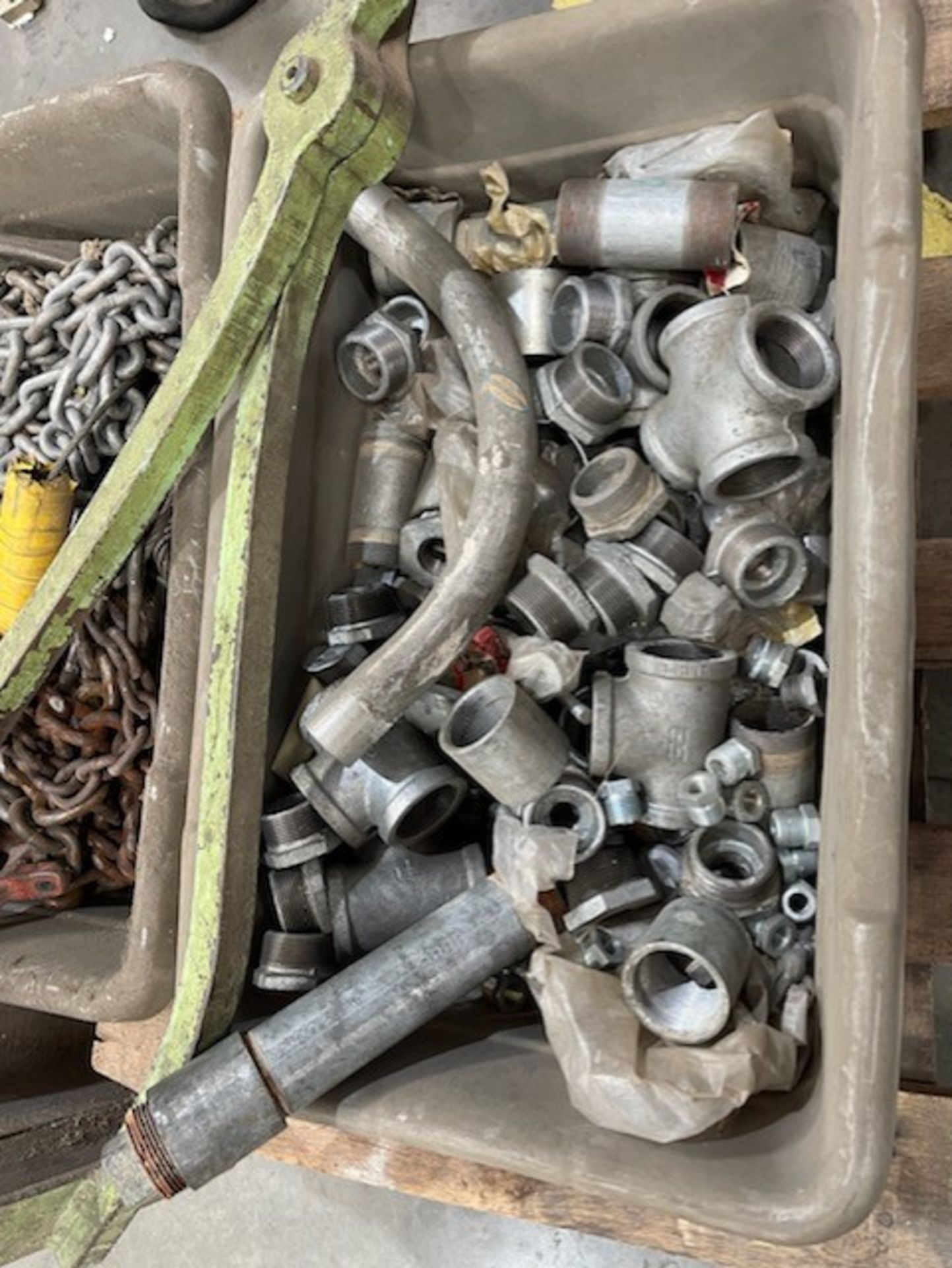 2" Galvanized Pipe Connectors and Hoist Lift Chains and Hoist Material Grabber - Image 3 of 3