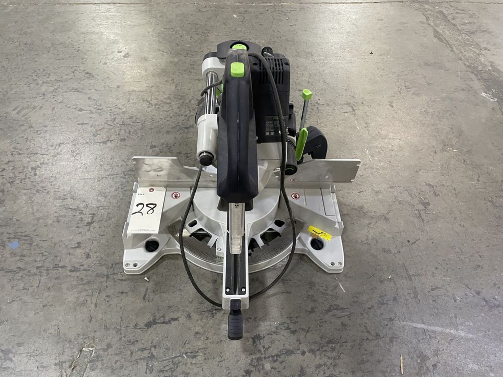 Festool KS 120 REB Sliding Compound Miter Saw. Equipped with 91% dust extraction effectiveness, dual