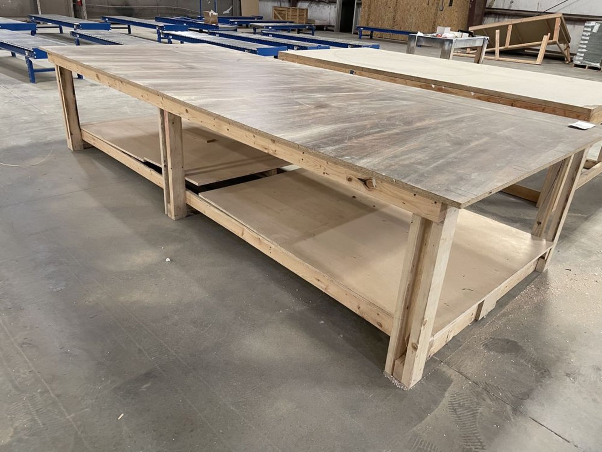 61" x 145" x 32" Wooden Table.