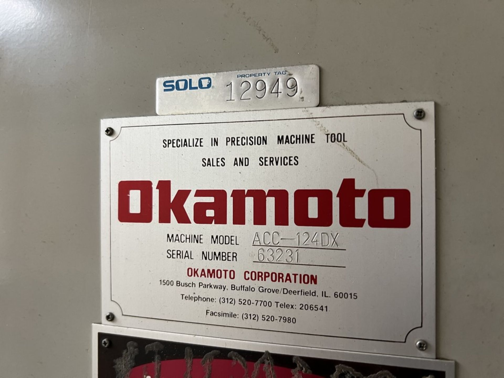Okamoto ACC-124DX Surface Grinder serial number 63231 - Image 6 of 6