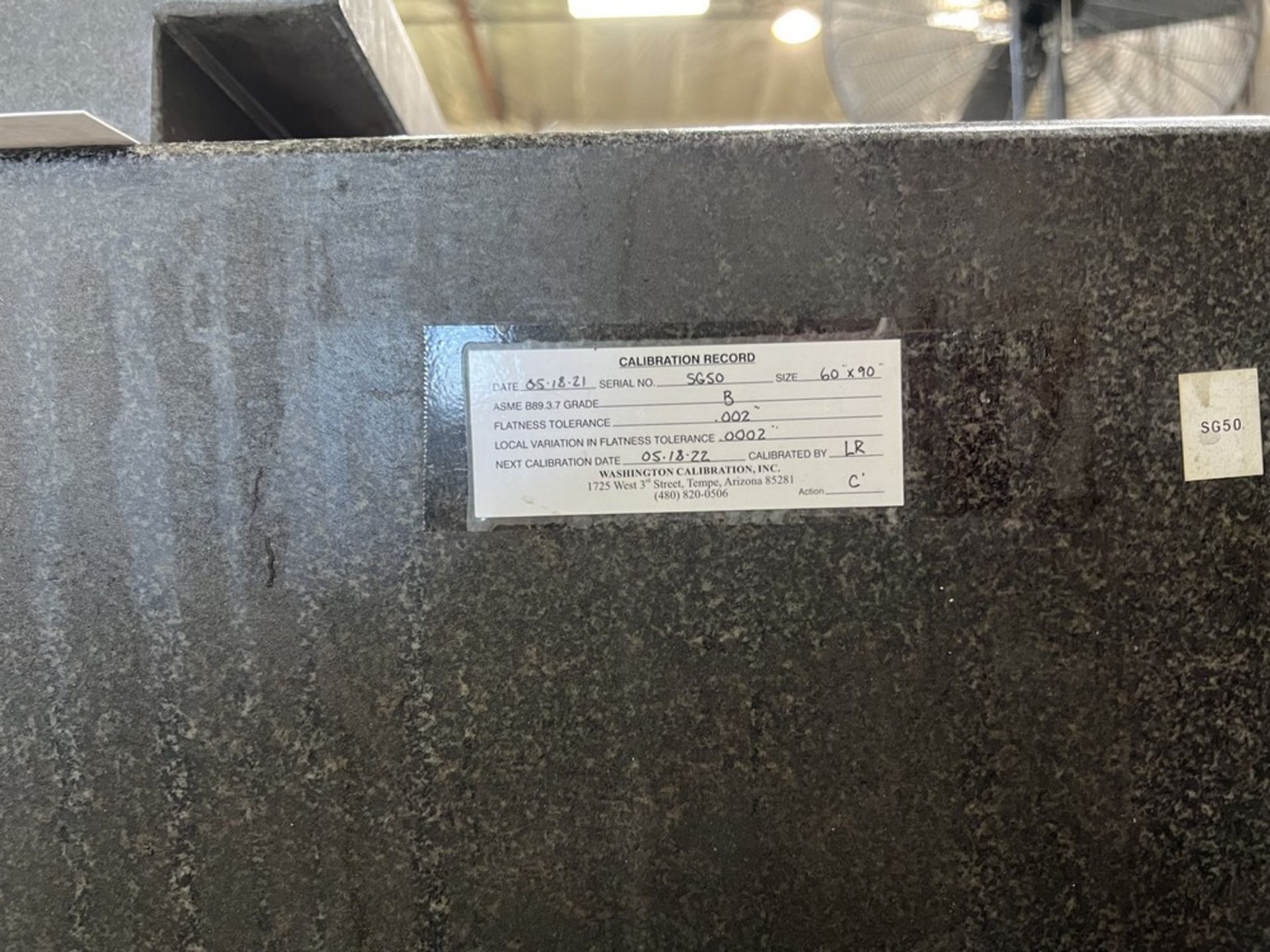 60" X 90" Granite Table & 1 ea. 18" X 24" Surface Plate - Image 5 of 6