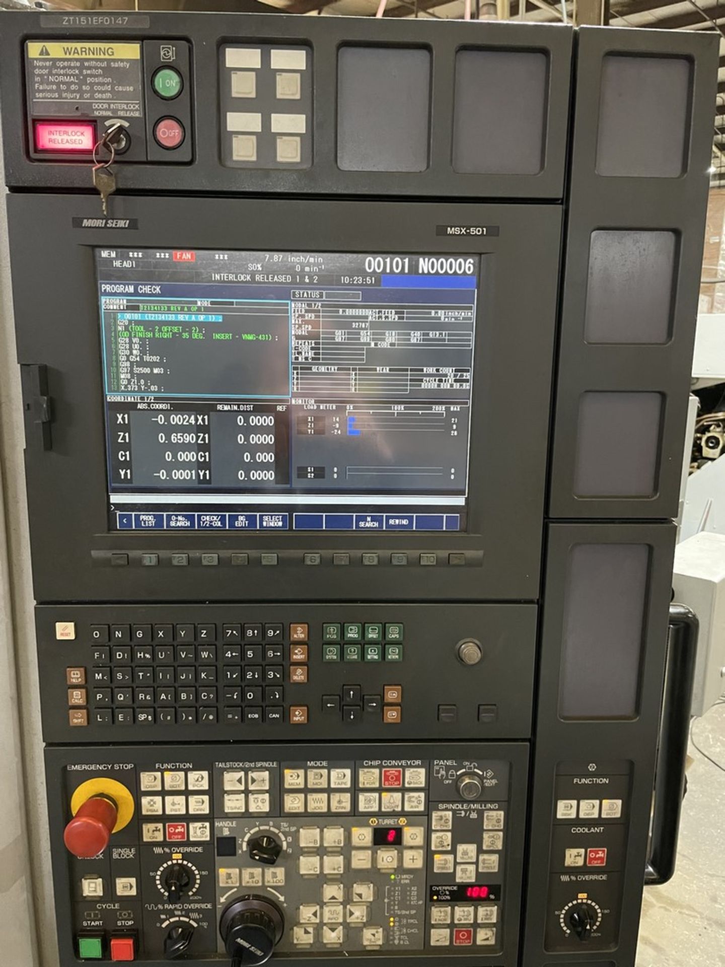 2005 Mori Seiki ZT1500 Serial Number ZT151EF0147, CNC Lathe, Dual 8” Chucks - Image 5 of 10