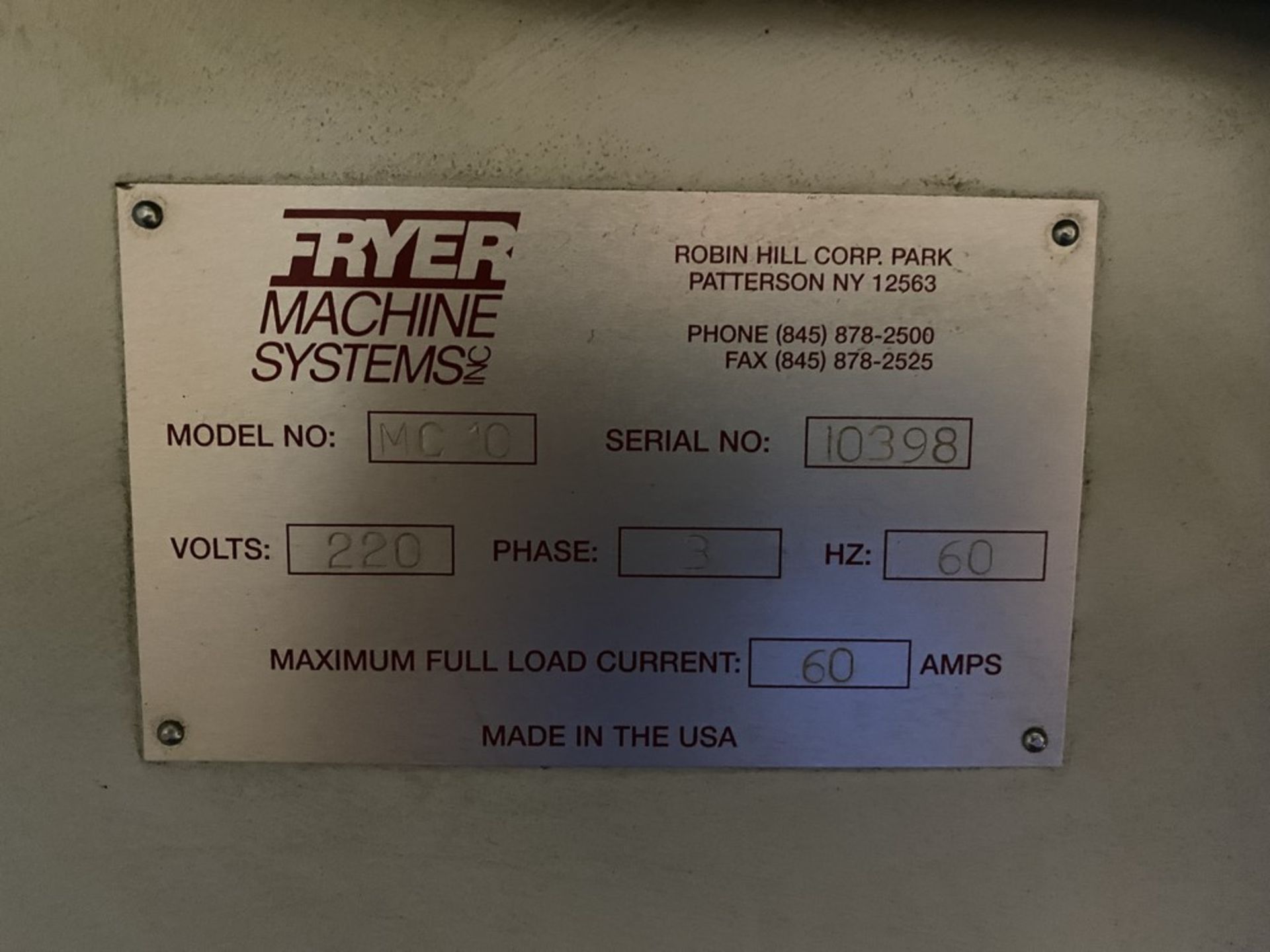 Fryer MC-10 Serial Number 10398, CNC Vertical Machining Center, 32” X 17” X 19” X,Y,Z - Image 6 of 6