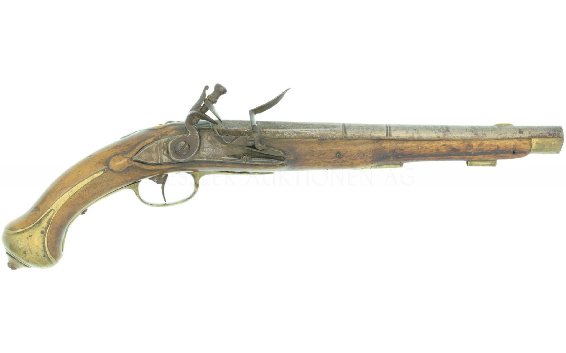 Steinschlosspistole, Suhl um 1770, Kal. 16.7mm