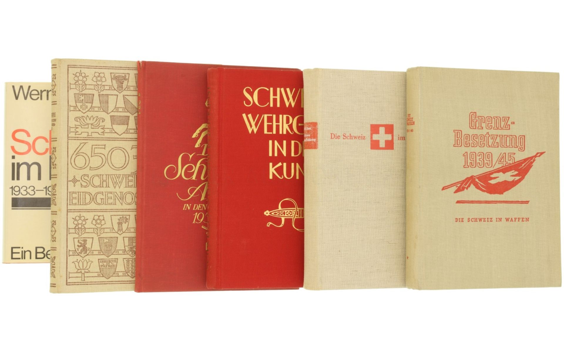Konvolut von 6 Büchern, Schweiz im 2. Weltkrieg etc.