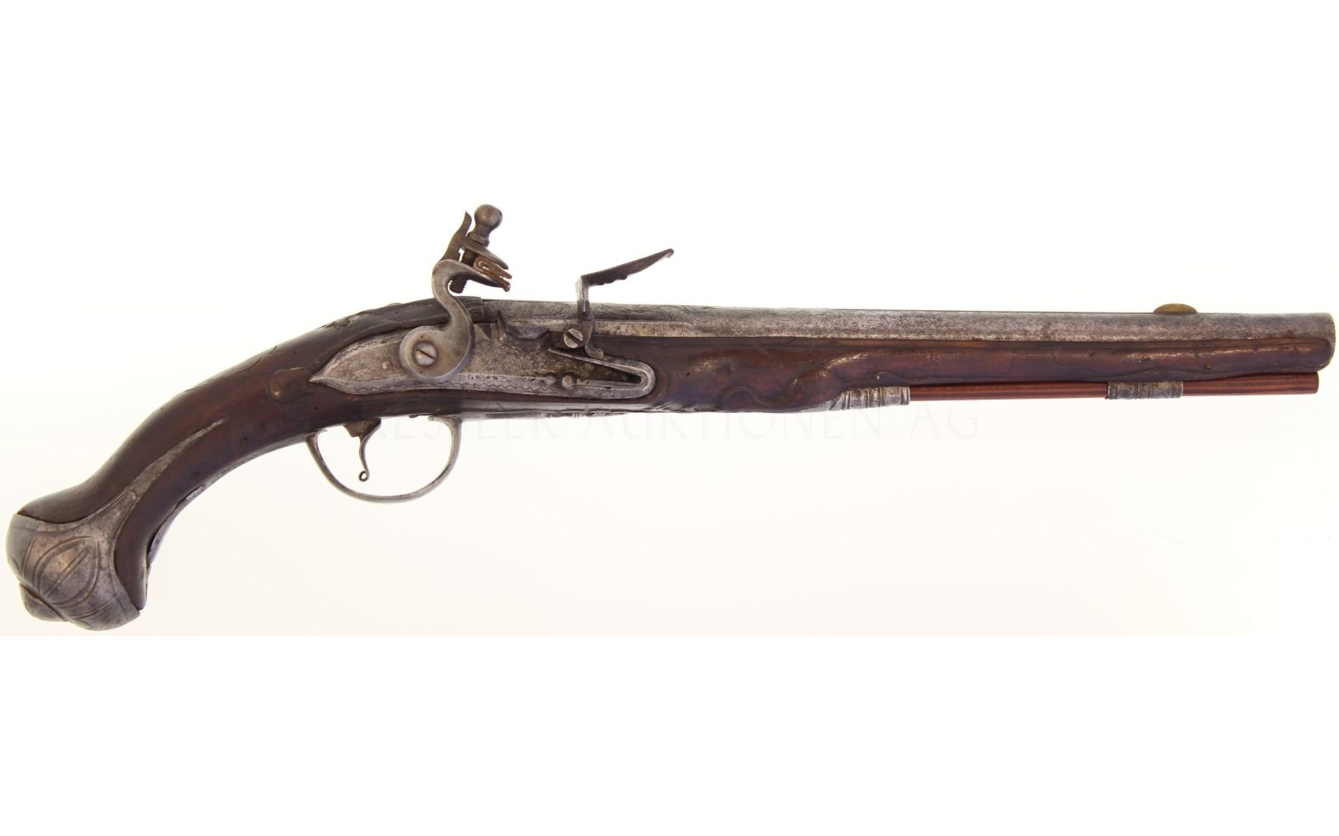 Steinschlosspistole, französisch um 1760, Kal. 15.5mm