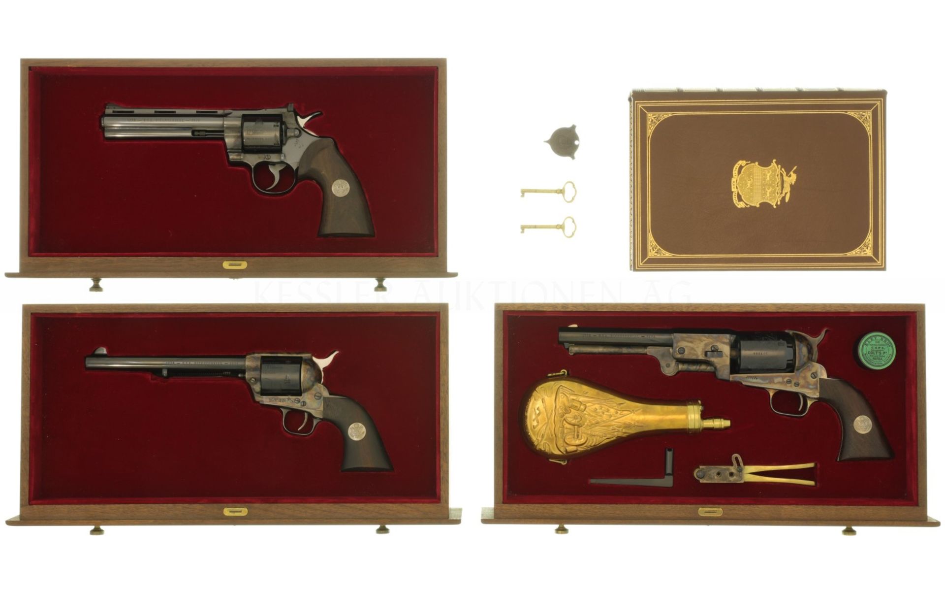 Colt „Bicentennial 1876-1976“ Revolver-Dreierset, Kal. .357Magn/.45LC/.44