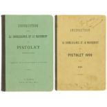 Zwei Reglemente zur Parabellum-Pistole 1900 in französischer Sprache