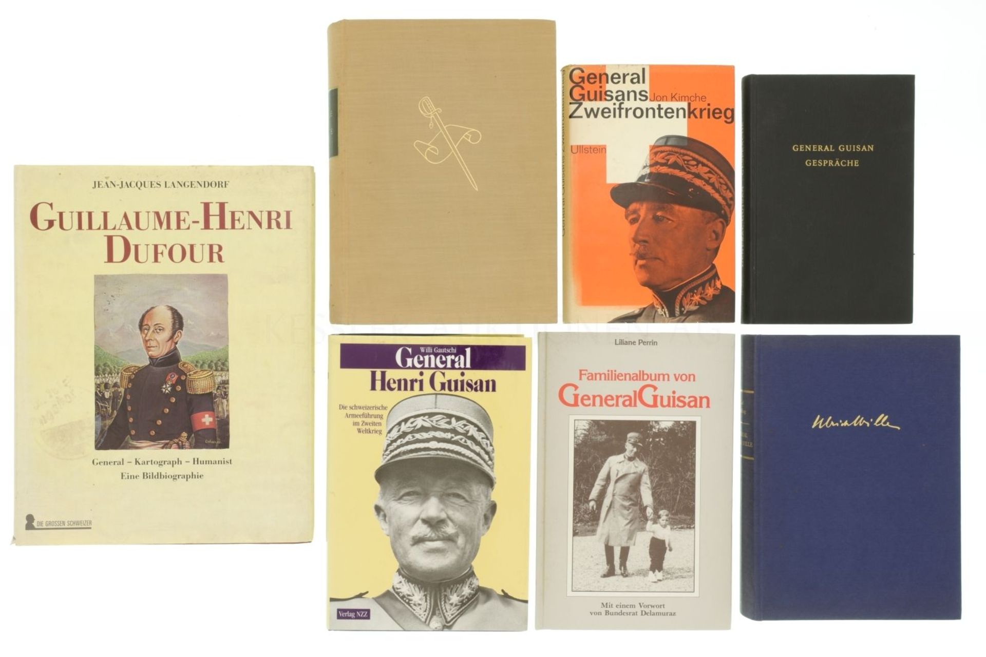 Konvolut vo 7 Büchern über Schweizer Generale