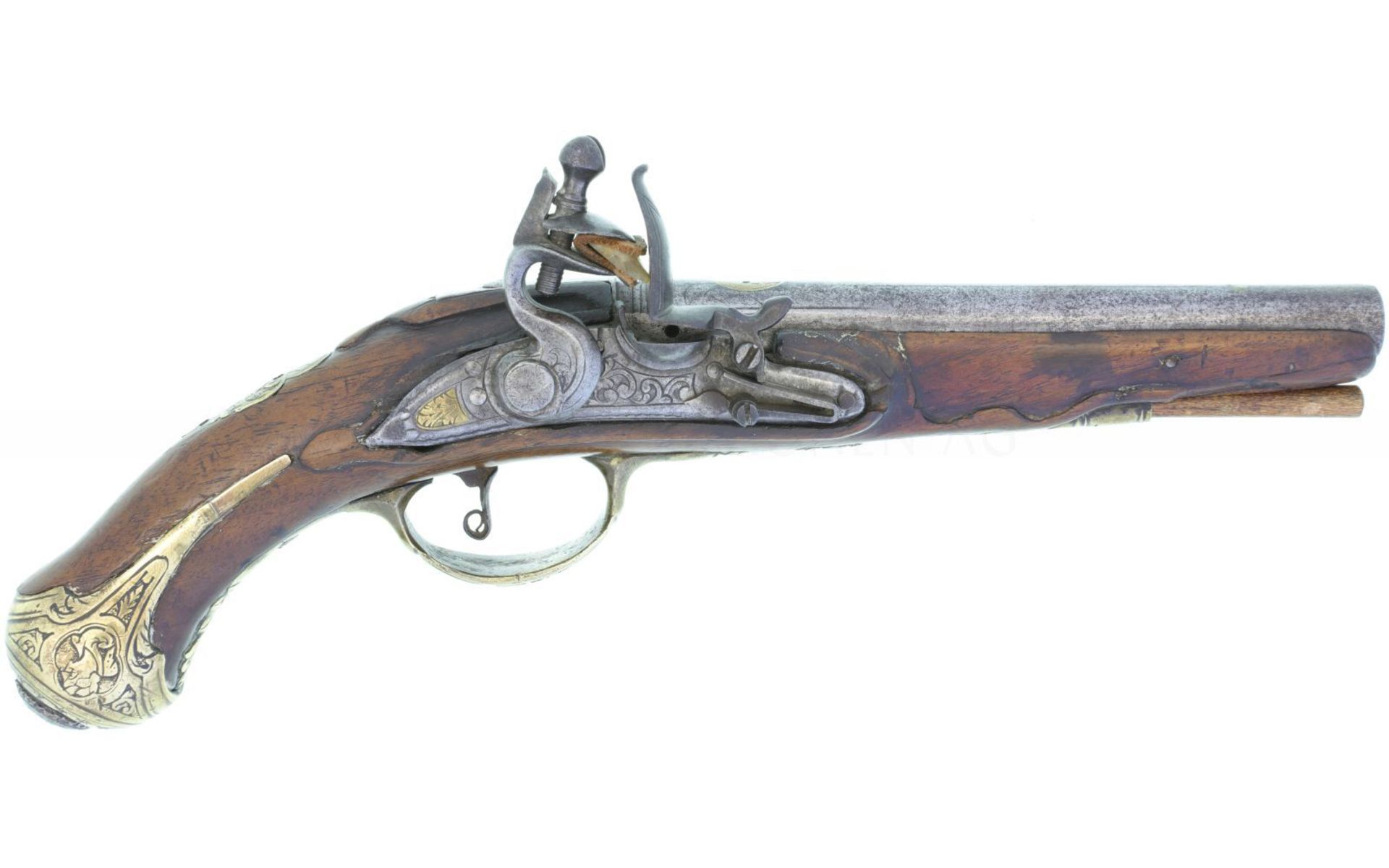 Steinschlossreisepistole, französisch, Kal. 13mm